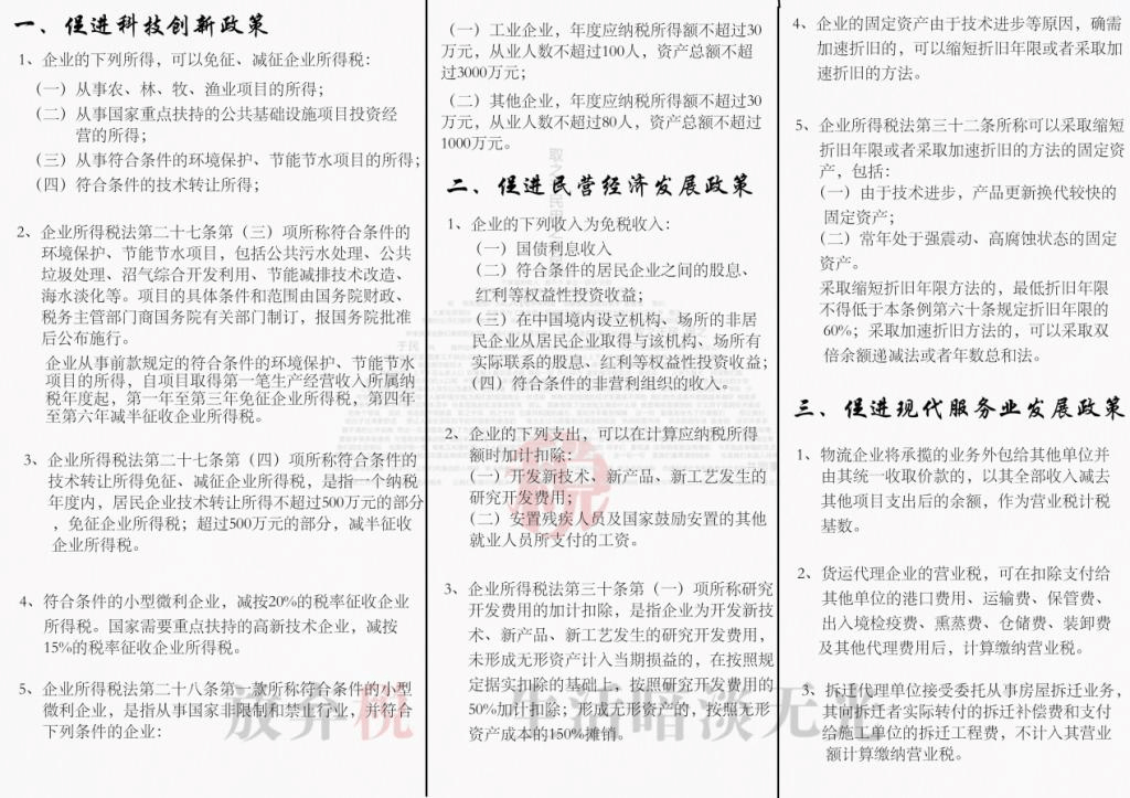 财税知识传单正面